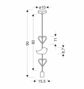HEART BH LAMPA WISZĄCA 1X20W E27 IQ KIDS RÓŻOWY