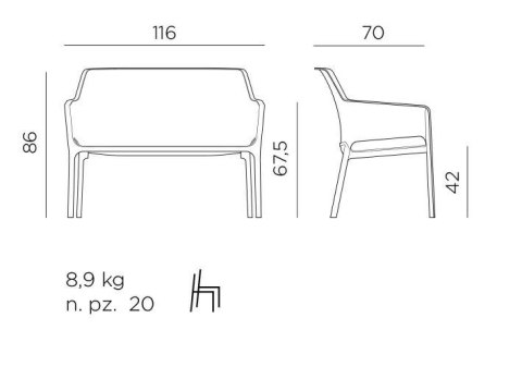 NARDI sofa ogrodowa NET żółta NARDI sofa ogrodowa NET żółta