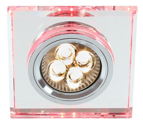 OPRAWA STROPOWA STAŁA KWADRATOWA SS-22 CH/TR+RED/PK GU10 50W+LED SMD 2,1W CZERWO OPRAWA STROPOWA STAŁA KWADRATOWA SS-22 CH/TR+RED/PK GU10 50W+LED SMD 2,1W CZERWO