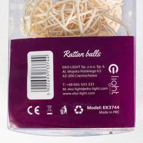 RATTANOWE KULE 10SZT LED 2*AA