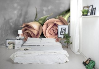 Samotne róże BW - fototapeta