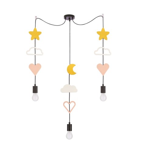 Trio hcsm p lampa wisząca czarny 3x20W E27 iq kids różowy+biały+złoty Trio hcsm p lampa wisząca czarny 3x20W E27 iq kids różowy+biały+złoty