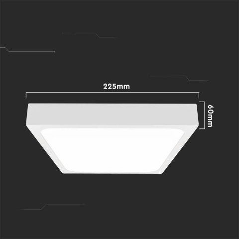 Plafon V-TAC 18W LED Kwadrat IP44 23x23cm Biały VT-8618W-SQ 6500K 1800lm Plafon V-TAC 18W LED Kwadrat IP44 23x23cm Biały VT-8618W-SQ 6500K 1800lm