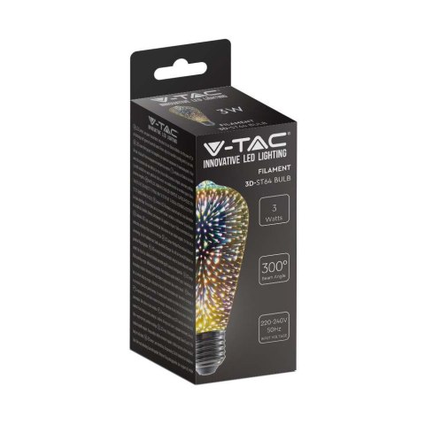 Żarówka LED V-TAC 3W E27 Filament Gwiazdy 3D Vintage ST64 VT-2223-N 3000K 25lm Żarówka LED V-TAC 3W E27 Filament Gwiazdy 3D Vintage ST64 VT-2223-N 3000K 25lm