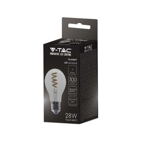 Żarówka LED V-TAC 4W E27 A60 Spiral Filament VT-2164-N 3000K 300lm Żarówka LED V-TAC 4W E27 A60 Spiral Filament VT-2164-N 3000K 300lm