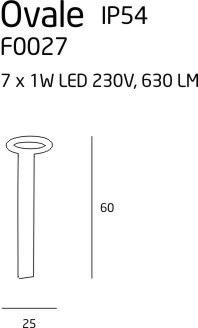MAXLIGHT F0027 LAMPA ZEWNĘTRZNA OVALE 60 CM, 7x1W, IP54 MAXLIGHT F0027 LAMPA ZEWNĘTRZNA OVALE 60 CM, 7x1W, IP54