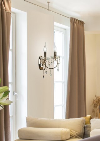 AURORA LAMPA KINKIET 2*40 E14 ZŁOTO