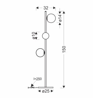 Lampa podłogowa Kama 3x28W G9 czarna i złota, klosze grafitowe i bursztynowe, elegancka lampa stojąca, nowoczesny design do salo