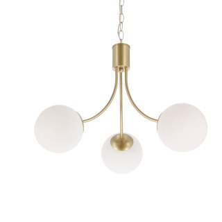 Lampa wisząca Dani złota 3x40W E14 - elegancka oprawa z białym kloszem do salonu i jadalni