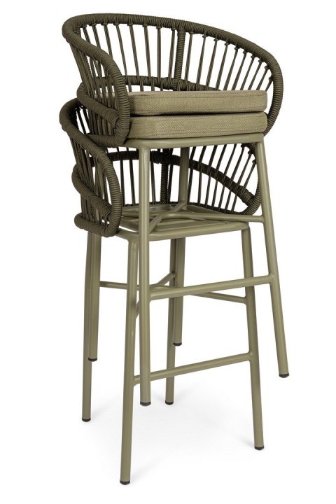 BIZZOTTO krzesło barowe ogrodowe ODIVELAS zielone