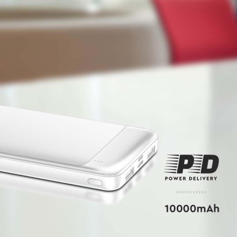 Power Bank V-TAC 10000mAh Biały 2xUSB Type C SZYBKI 22,5W V-TAC VT-10005-W Power Bank V-TAC 10000mAh Biały 2xUSB Type C SZYBKI 22,5W V-TAC VT-10005-W