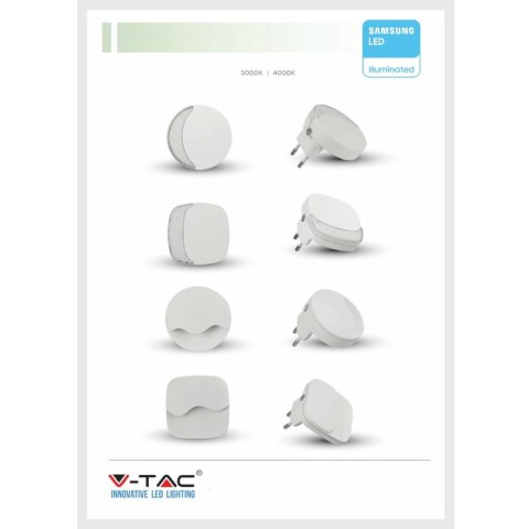 Lampka Nocna do Gniazdka LED z USB V-TAC SAMSUNG CHIP Kwadrat VT-84-SQ 4000K 10lm Lampka Nocna do Gniazdka LED z USB V-TAC SAMSUNG CHIP Kwadrat VT-84-SQ 4000K 10lm