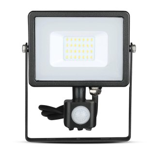 Projektor LED V-TAC 20W SAMSUNG CHIP Czujnik Ruchu Funkcja Cut-OFF Czarny VT-20-S-W 3000K 1600lm 5 Lat Gwarancji