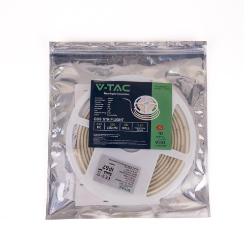 Taśma LED V-TAC Bezpunktowa COB 320LED 24V IP67 10W/m VT-COB 320 4000K 900lm
