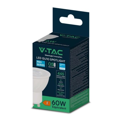 Żarówka LED V-TAC SAMSUNG CHIP GU10 6W 10st VT-249 4000K 445lm 5 Lat Gwarancji Żarówka LED V-TAC SAMSUNG CHIP GU10 6W 10st VT-249 4000K 445lm 5 Lat Gwarancji