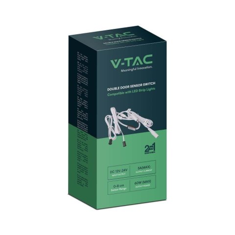 Czujnik Ruchu Otwarcia Drzwi V-TAC Podwójny LED 60W MAX VT-82060 Czujnik Ruchu Otwarcia Drzwi V-TAC Podwójny LED 60W MAX VT-82060
