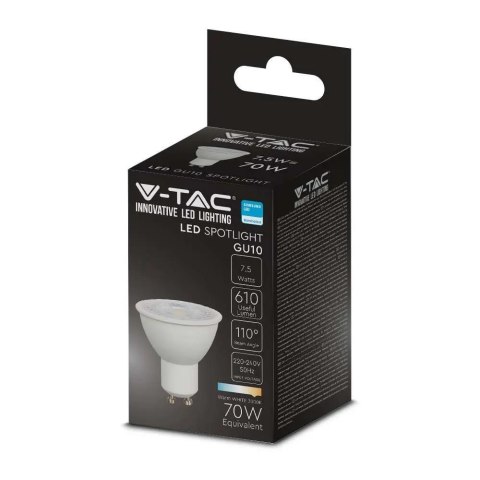 Żarówka LED V-TAC SAMSUNG CHIP GU10 7,5W 110st VT-292 3000K 610lm 5 Lat Gwarancji Żarówka LED V-TAC SAMSUNG CHIP GU10 7,5W 110st VT-292 3000K 610lm 5 Lat Gwarancji