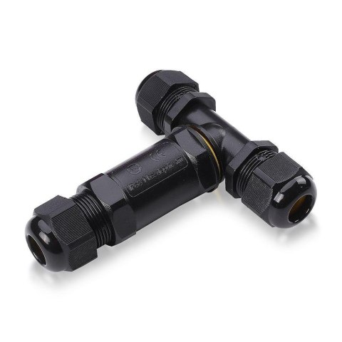 Złączka Mufa Hermetyczna 3x3Pin Czarna Trójnik 0.5-4mm2 Średnica przewodu 8-12mm IP68 V-TACC VT-869 Złączka Mufa Hermetyczna 3x3Pin Czarna Trójnik 0.5-4mm2 Średnica przewodu 8-12mm IP68 V-TACC VT-869