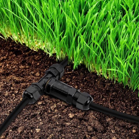 Złączka Mufa Hermetyczna 3x3Pin Czarna Trójnik 0.5-4mm2 Średnica przewodu 8-12mm IP68 V-TACC VT-869 Złączka Mufa Hermetyczna 3x3Pin Czarna Trójnik 0.5-4mm2 Średnica przewodu 8-12mm IP68 V-TACC VT-869