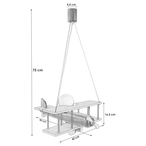 Lampa wisząca Samolot duży żółto-pomarańczowy Lampa wisząca Samolot duży żółto-pomarańczowy