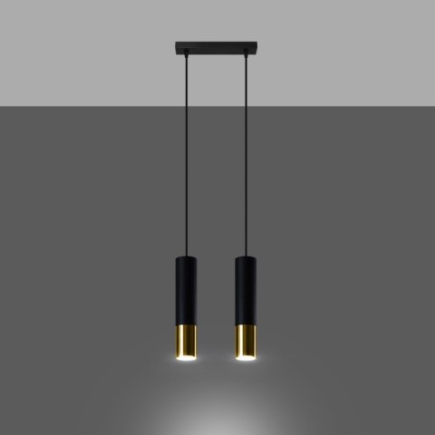 Lampa wisząca LOOPEZ 2 czarny/złoty