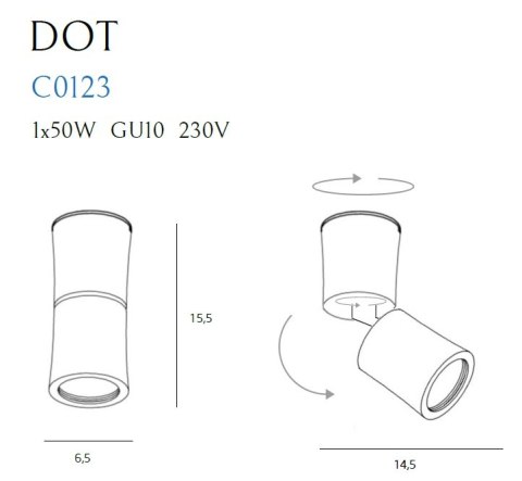 MAXLIGHT C0123 LAMPA SUFITOWA DOT BIAŁA MAXLIGHT C0123 LAMPA SUFITOWA DOT BIAŁA