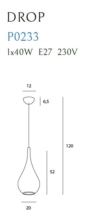 MAXLIGHT P0233 LAMPA WISZĄCA DROP CZARNA MAXLIGHT P0233 LAMPA WISZĄCA DROP CZARNA