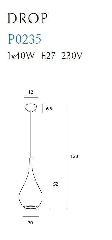 MAXLIGHT P0235 LAMPA WISZĄCA DROP BIAŁA MAXLIGHT P0235 LAMPA WISZĄCA DROP BIAŁA