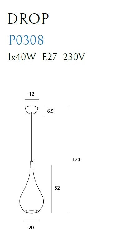 MAXLIGHT P0308 LAMPA WISZĄCA DROP ZŁOTA MAXLIGHT P0308 LAMPA WISZĄCA DROP ZŁOTA