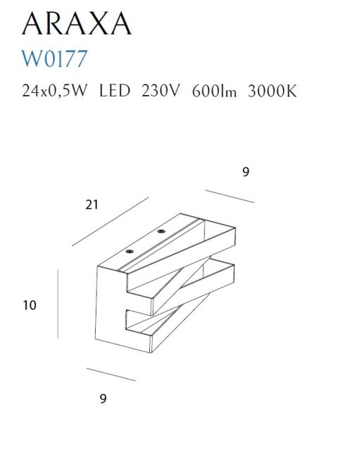 MAXLIGHT W0177 KINKIET ARAXA BIAŁY MAXLIGHT W0177 KINKIET ARAXA BIAŁY