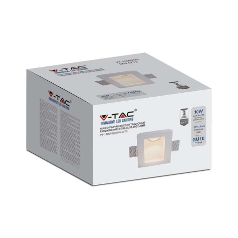 Oprawa Gipsowa V-TAC GU10 Kinkiet Ścienny Kwadrat 120x120 VT-11009 3 Lata Gwarancji Oprawa Gipsowa V-TAC GU10 Kinkiet Ścienny Kwadrat 120x120 VT-11009 3 Lata Gwarancji