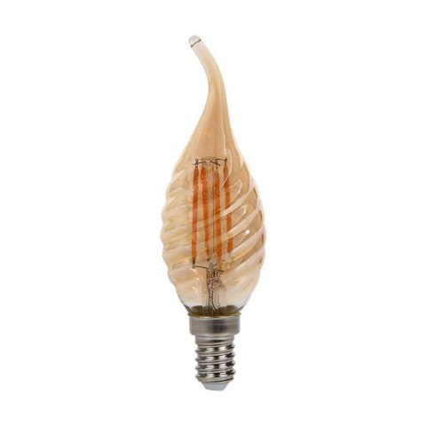 Żarówka LED V-TAC 4W Filament E14 Świeczka Bursztyn Płomyk Twist VT-1947 2200K 350lm Żarówka LED V-TAC 4W Filament E14 Świeczka Bursztyn Płomyk Twist VT-1947 2200K 350lm