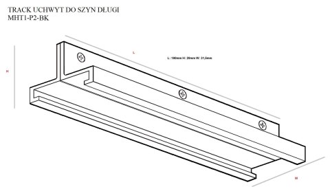 MAXLIGHT MHT1-P2-BK TRACK UCHWYT DO SZYN DŁUGI CZARNY MAXLIGHT MHT1-P2-BK TRACK UCHWYT DO SZYN DŁUGI CZARNY