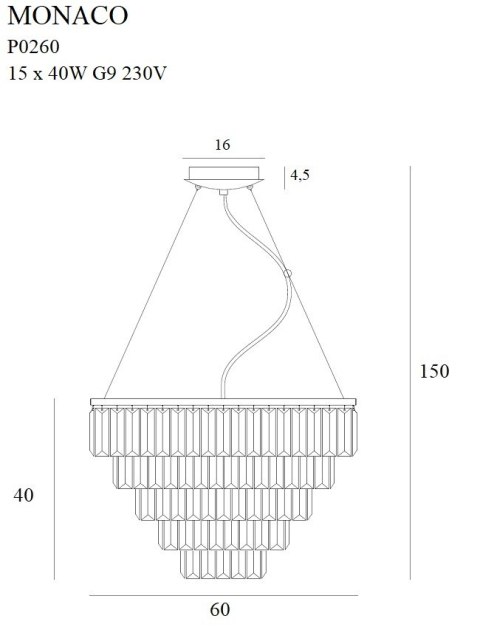 MAXLIGHT P0260 LAMPA WISZĄCA MONACO Ø 60 cm MAXLIGHT P0260 LAMPA WISZĄCA MONACO Ø 60 cm
