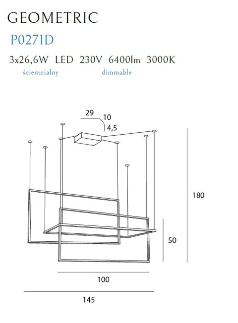 MAXLIGHT P0271D LAMPA WISZĄCA GEOMETRIC CZARNA ŚCIEMNIALNA MAXLIGHT P0271D LAMPA WISZĄCA GEOMETRIC CZARNA ŚCIEMNIALNA