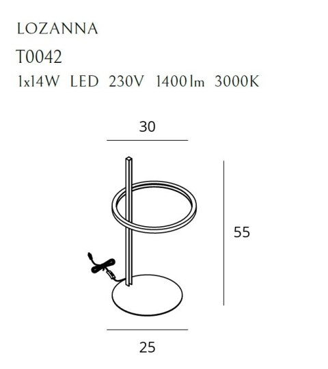 MAXLIGHT T0042 LAMPA BIURKOWA LOZANNA 14W ZŁOTA MAXLIGHT T0042 LAMPA BIURKOWA LOZANNA 14W ZŁOTA