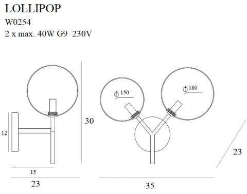 MAXLIGHT W0254 KINKIET LOLLIPOP MAXLIGHT W0254 KINKIET LOLLIPOP