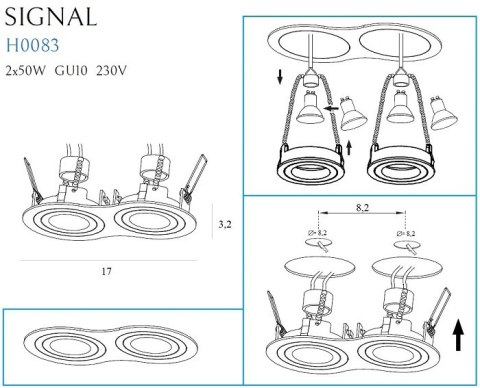 MAXLIGHT H0083 OPRAWA PODTYNKOWA SIGNAL II BIAŁA MAXLIGHT H0083 OPRAWA PODTYNKOWA SIGNAL II BIAŁA