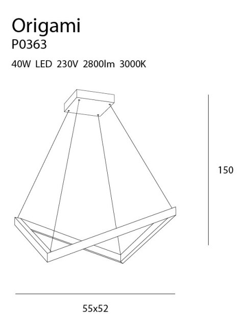 MAXLIGHT P0363 LAMPA WISZĄCA MAŁA ORIGAMI MAXLIGHT P0363 LAMPA WISZĄCA MAŁA ORIGAMI