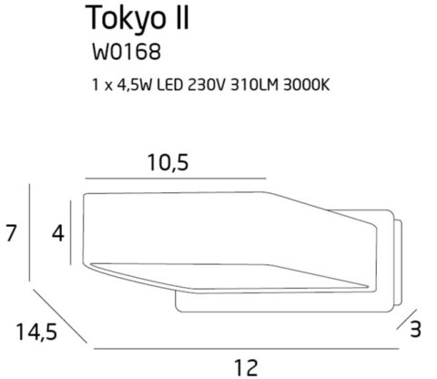 MAXLIGHT W0168 KINKIET TOKYO II BIAŁY MAXLIGHT W0168 KINKIET TOKYO II BIAŁY