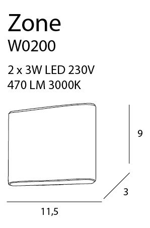 MAXLIGHT W0200 KINKIET ZONE IP44 MAXLIGHT W0200 KINKIET ZONE IP44