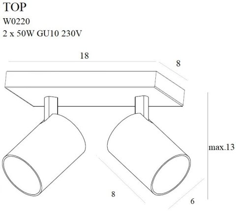 MAXLIGHT W0220 KINKIET TOP2 BIAŁY MAXLIGHT W0220 KINKIET TOP2 BIAŁY