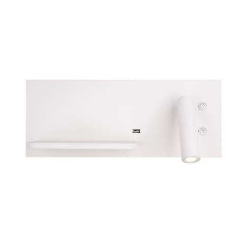 MAXLIGHT W0291L KINKIET SUPERIOR Z GNIAZDEM USB I ŁADOWARKĄ INDUKCYJNĄ BIAŁY