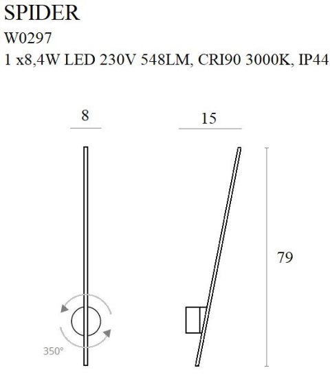 MAXLIGHT W0297 KINKIET SPIDER ZŁOTY MAXLIGHT W0297 KINKIET SPIDER ZŁOTY