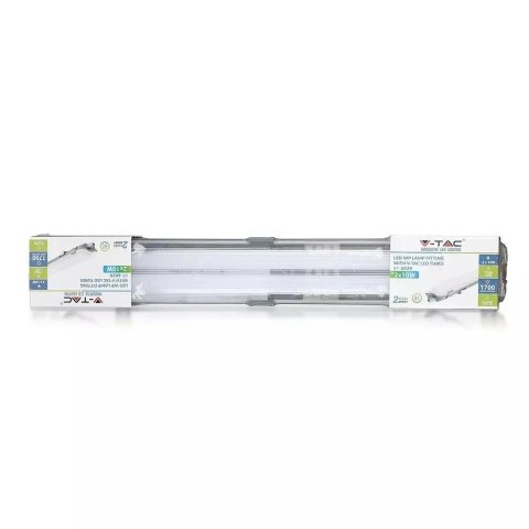Oprawa Hermetyczna LED V-TAC PC/PC 2x120cm (2 x 18W) (Tuby LED w zestawie) VT-12023 4000K 3400lm