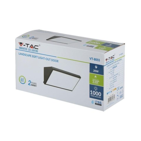 Oprawa Ścienna V-TAC 20W LED Ukośna Szara IP65 VT-8055 3000K 1000lm Oprawa Ścienna V-TAC 20W LED Ukośna Szara IP65 VT-8055 3000K 1000lm