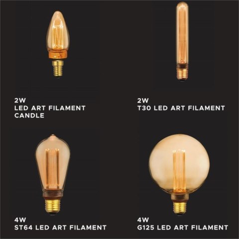 Żarówka LED V-TAC 4W EDISON RETRO E27 Vintage ST64 Bursztyn VT-2185 1800K 200lm Żarówka LED V-TAC 4W EDISON RETRO E27 Vintage ST64 Bursztyn VT-2185 1800K 200lm