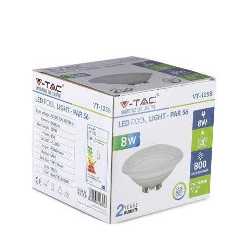 Żarówka LED V-TAC Basenowa 8W PAR56 VT-1258 Kolor Niebieski 800lm Żarówka LED V-TAC Basenowa 8W PAR56 VT-1258 Kolor Niebieski 800lm