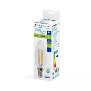 Żarówka LED V-TAC V-TAC 6W Filament E14 Świeczka VT-2127 4000K 600lm