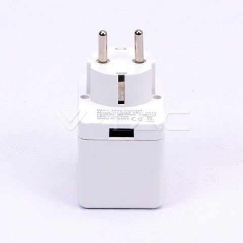 Gniazdo Adapter Przelotka z USB SMART WiFi V-TAC Amazon Alexa, Google Home, Nest VT-5002 Gniazdo Adapter Przelotka z USB SMART WiFi V-TAC Amazon Alexa, Google Home, Nest VT-5002
